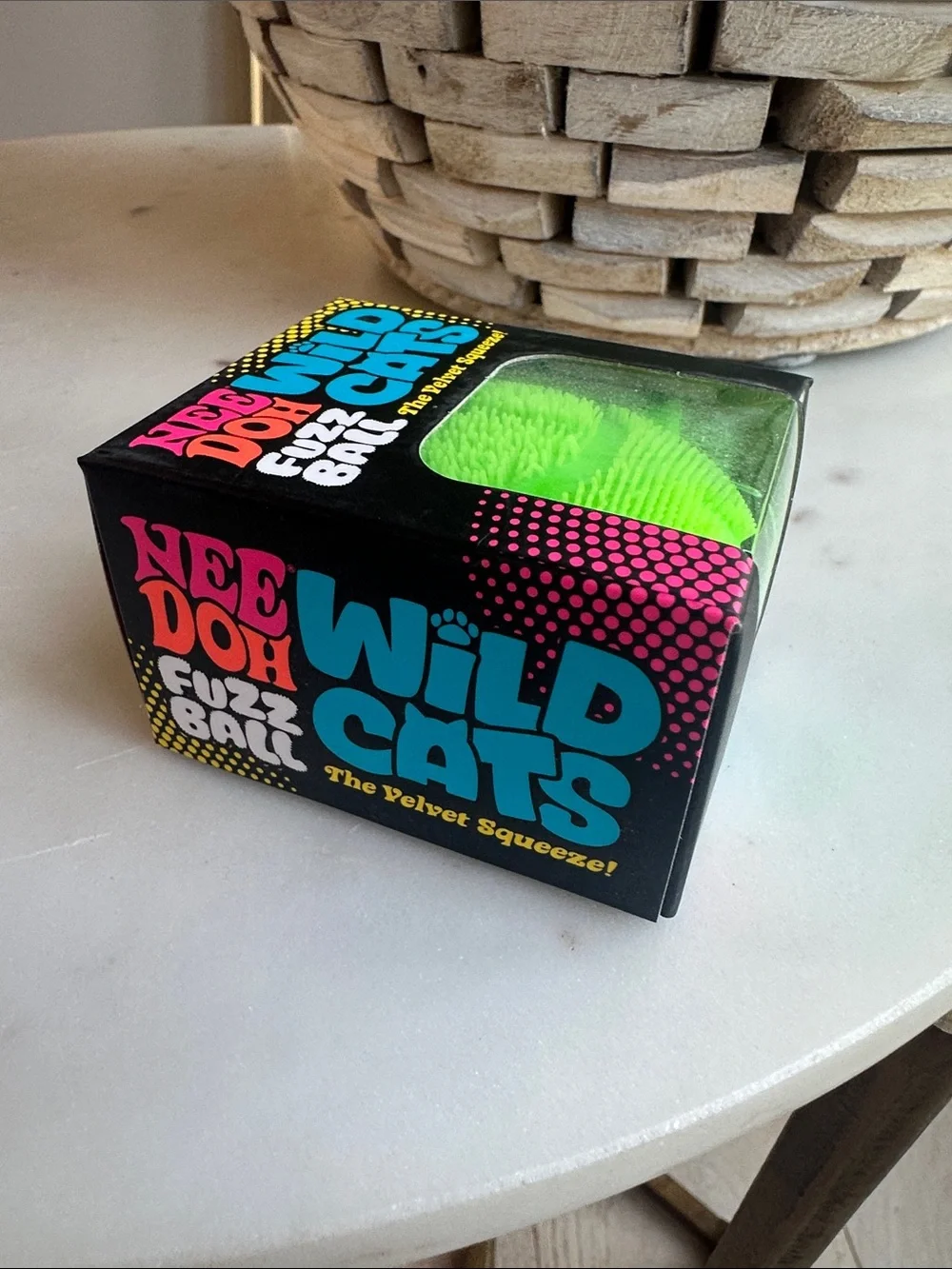 Wild Cats Fuzz Ball Squeeze Toy - Neon Green